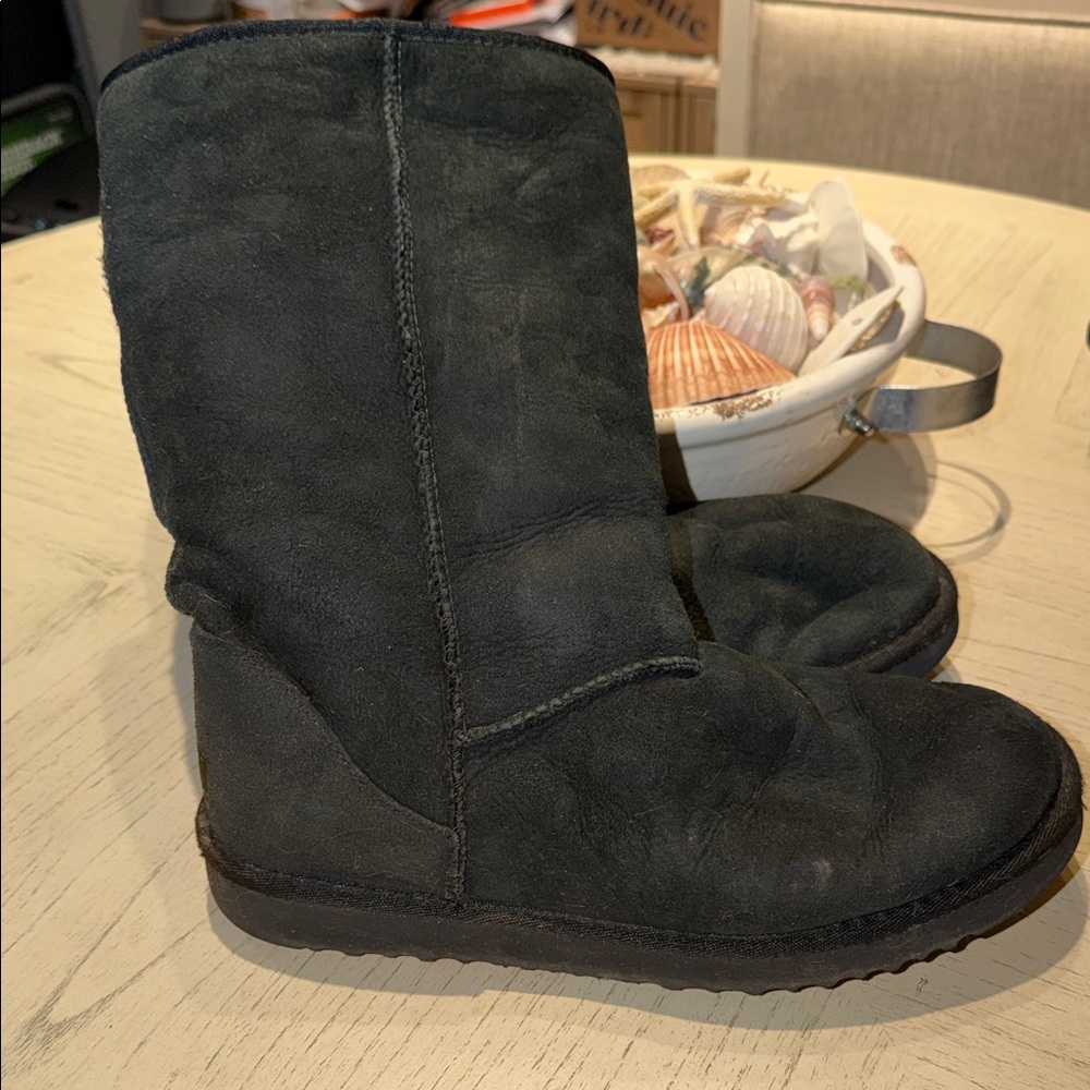 UGG Black Suede Mid-Calf Winter Boot